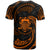 Tuvalu Polynesian All Over T Shirt Orange Tribal Wave - Polynesian Pride