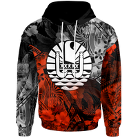 Tahiti Polynesian Hoodie Vintage Polynesian Turtle Unisex Black - Polynesian Pride
