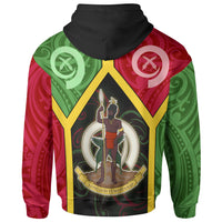 Polynesian Vanuatu Custom Zip up Hoodie Vanuatu Flag and Coat of Arms - Polynesian Pride