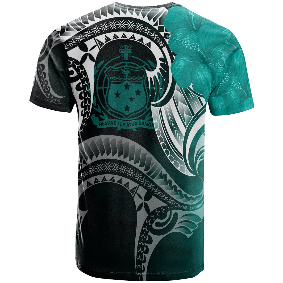 Samoa Custom T Shirt Samoa Seal Wave Style (Green) - Polynesian Pride