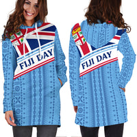 Fiji Day Hoodie Dress - Tapa Pattern With Flag - LT12 - Polynesian Pride