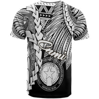 Northern Mariana Islands Polynesian T Shirt Tribal Wave Tattoo White - Polynesian Pride