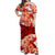 (Custom Personalised) Hawaii Off Shoulder Long Dress Red Polynesian Turtle and Hibiscus LT13 Women Red - Polynesian Pride