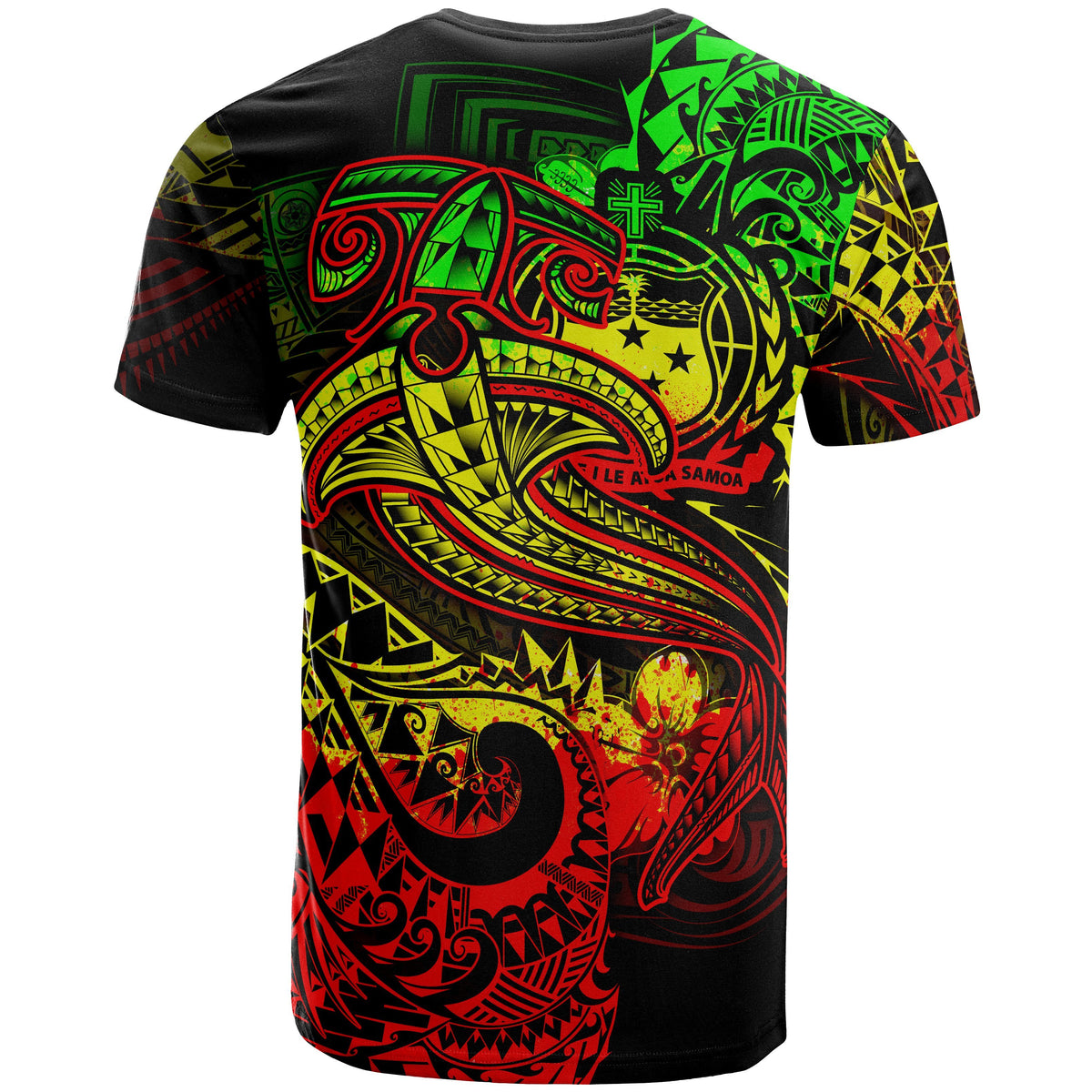 Samoa T Shirt Reggae Shark Polynesian Tattoo - Polynesian Pride