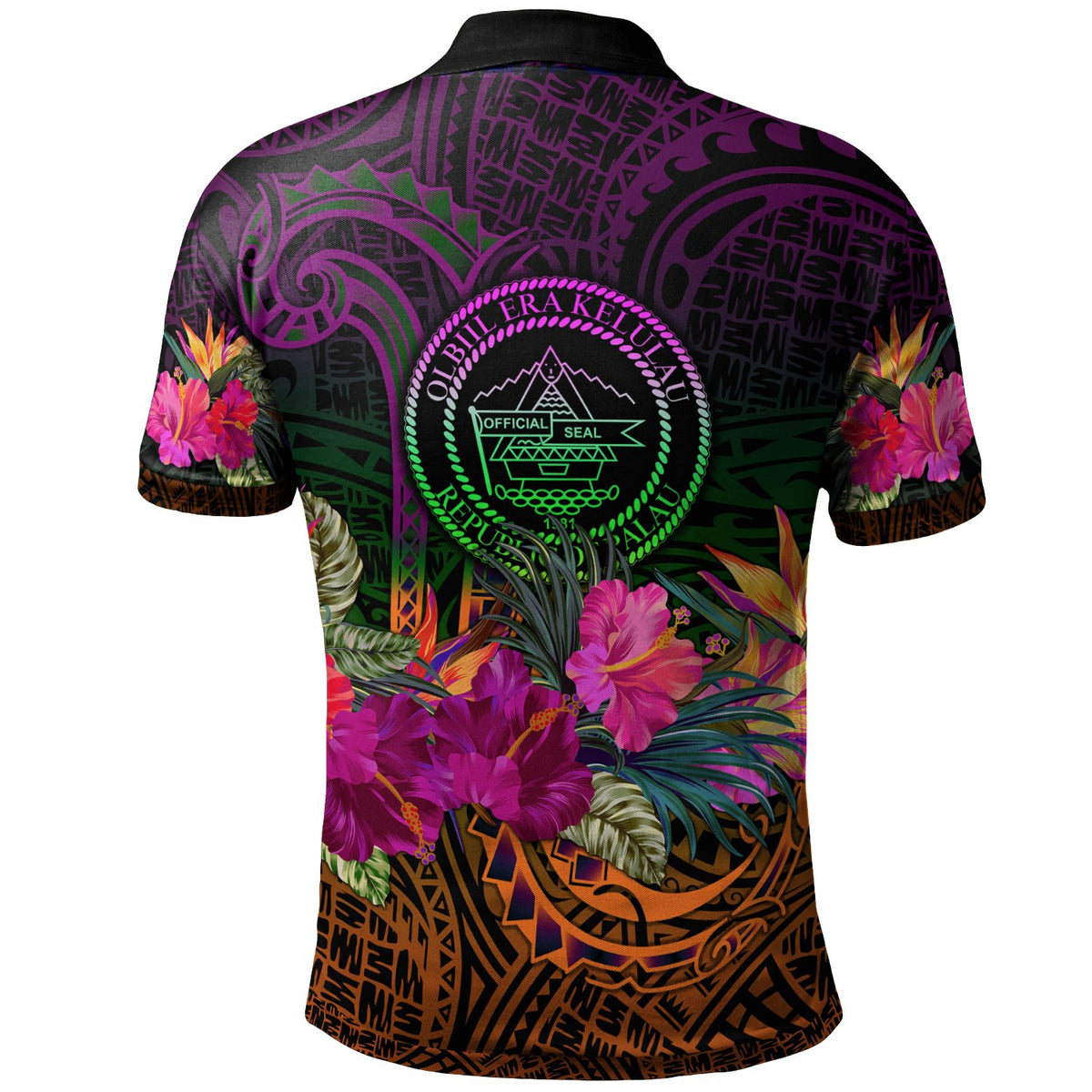 Palau Custom Polo Summer Hibiscus - Polynesian Pride