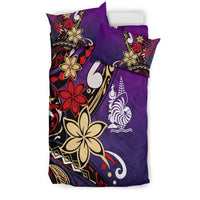 New Caledonia Bedding Set - Tribal Flower With Special Turtles Purple Color - Polynesian Pride