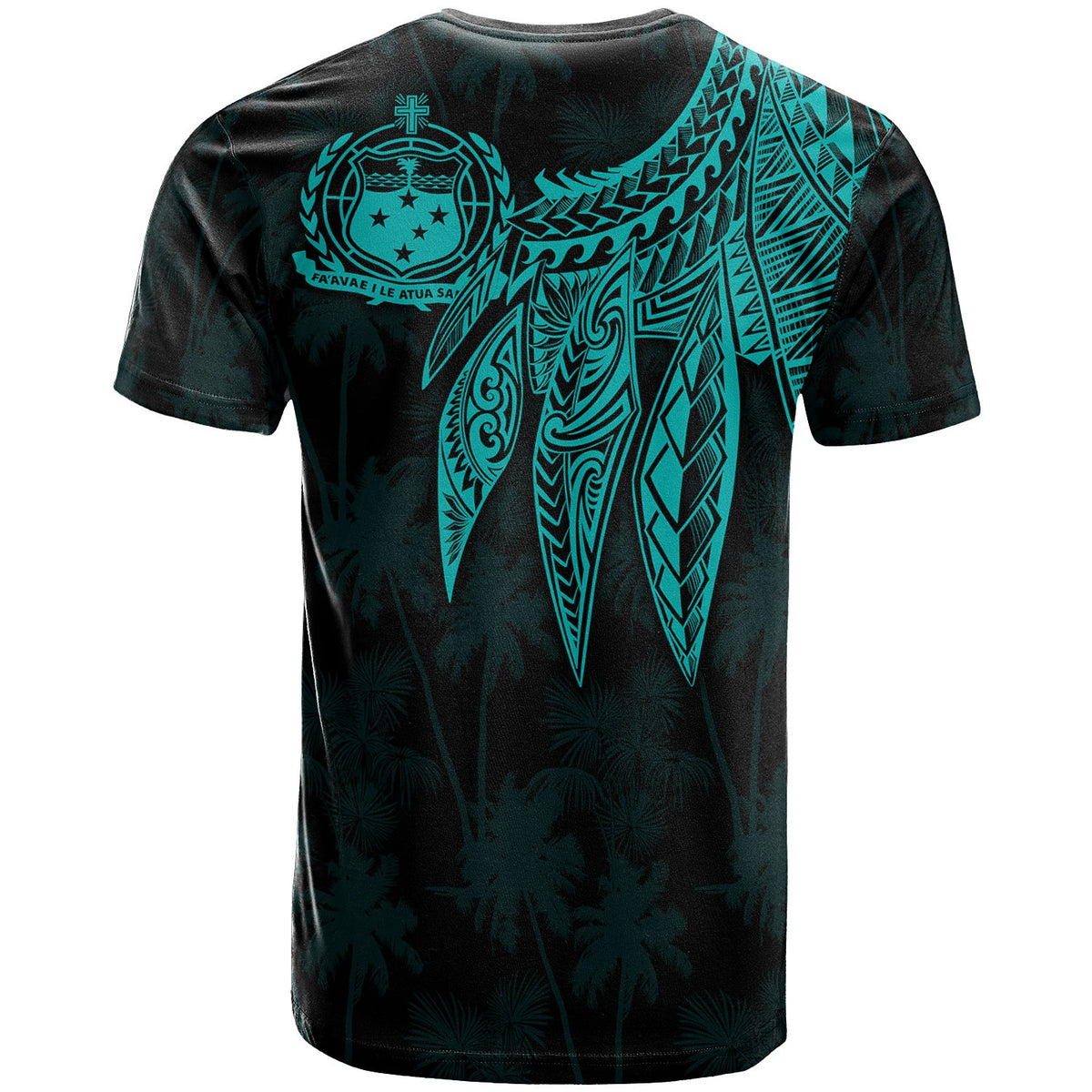 Samoa Custom T shirt Polynesian Wings (Turquoise) - Polynesian Pride