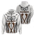 Fiji Bati Tapa Pattern Zip Hoodie LT12 Unisex White - Polynesian Pride