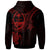 Guam Custom Zip up Hoodie Red Turtle - Polynesian Pride