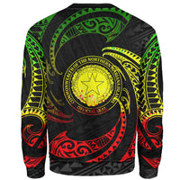 Northern Mariana Islands Polynesian Sweater - Reggae Tribal Wave - Polynesian Pride