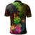 New Caledonia Polynesian Custom Polo Hibiscus and Banana Leaves - Polynesian Pride