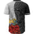 Nauru Polynesian Baseball Shirt - Coat Of Arm With Hibiscus White - Polynesian Pride