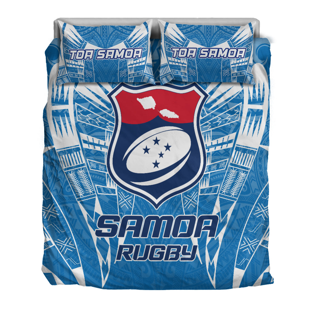 Samoa Rugby Toa Samoa Blue Style Bedding Set - LT2 - Polynesian Pride