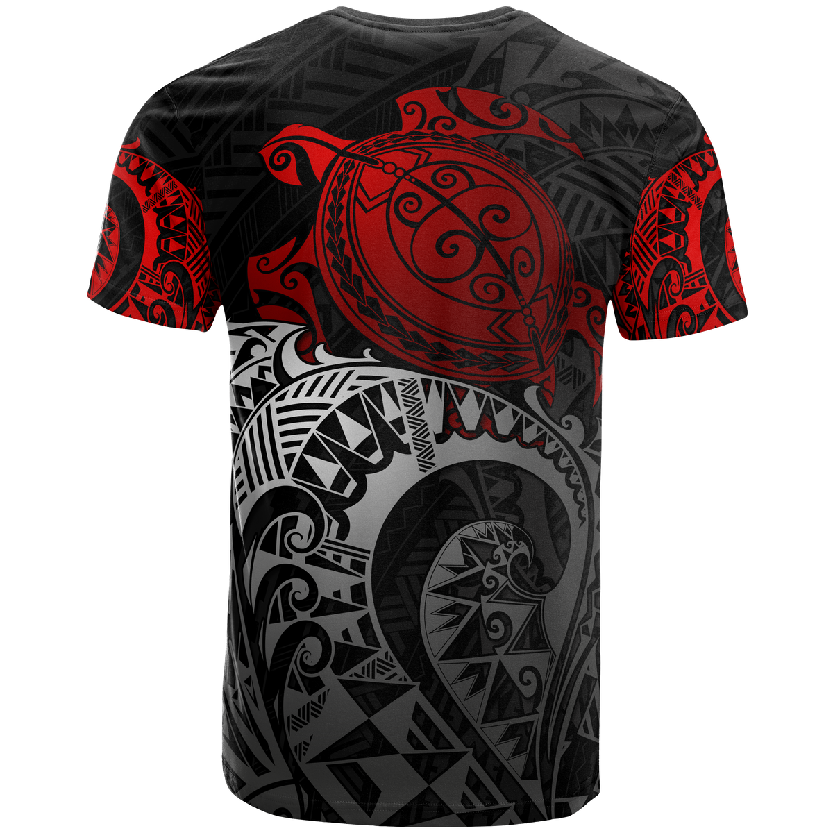 American Samoa Polynesian T Shirt American Samoa Seal Polynesian Red Turtle - Polynesian Pride