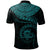 Tuvalu Polynesian Polo Shirt Tuvalu Waves (Turquoise) - Polynesian Pride