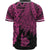 New Caledonia Polynesian Custom Personalised Baseball Shirt - Tribal Wave Tattoo Pink - Polynesian Pride