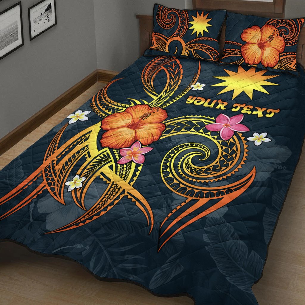 Nauru Polynesian Personalised Quilt Bed Set - Legend of Nauru (Blue) Blue - Polynesian Pride