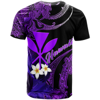 Custom Hawaii Turtle With Plumeria Leaf Purple T Shirt LT12 - Polynesian Pride
