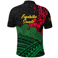 Vanuatu Espiritu Santo Polo Shirt Kava With Hibiscus LT12 - Polynesian Pride