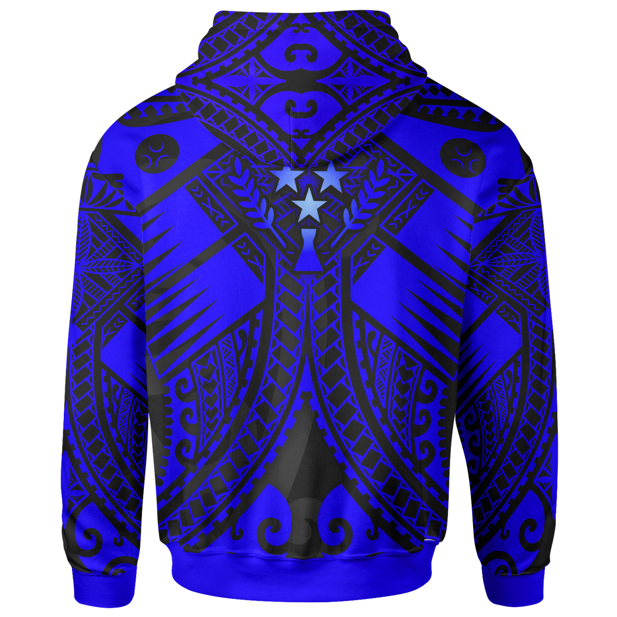 Kosrae Hoodie Blue Seal with Polynesian Tattoo - Polynesian Pride
