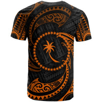 Chuuk Micronesia Custom T Shirt Orange Tribal Wave - Polynesian Pride
