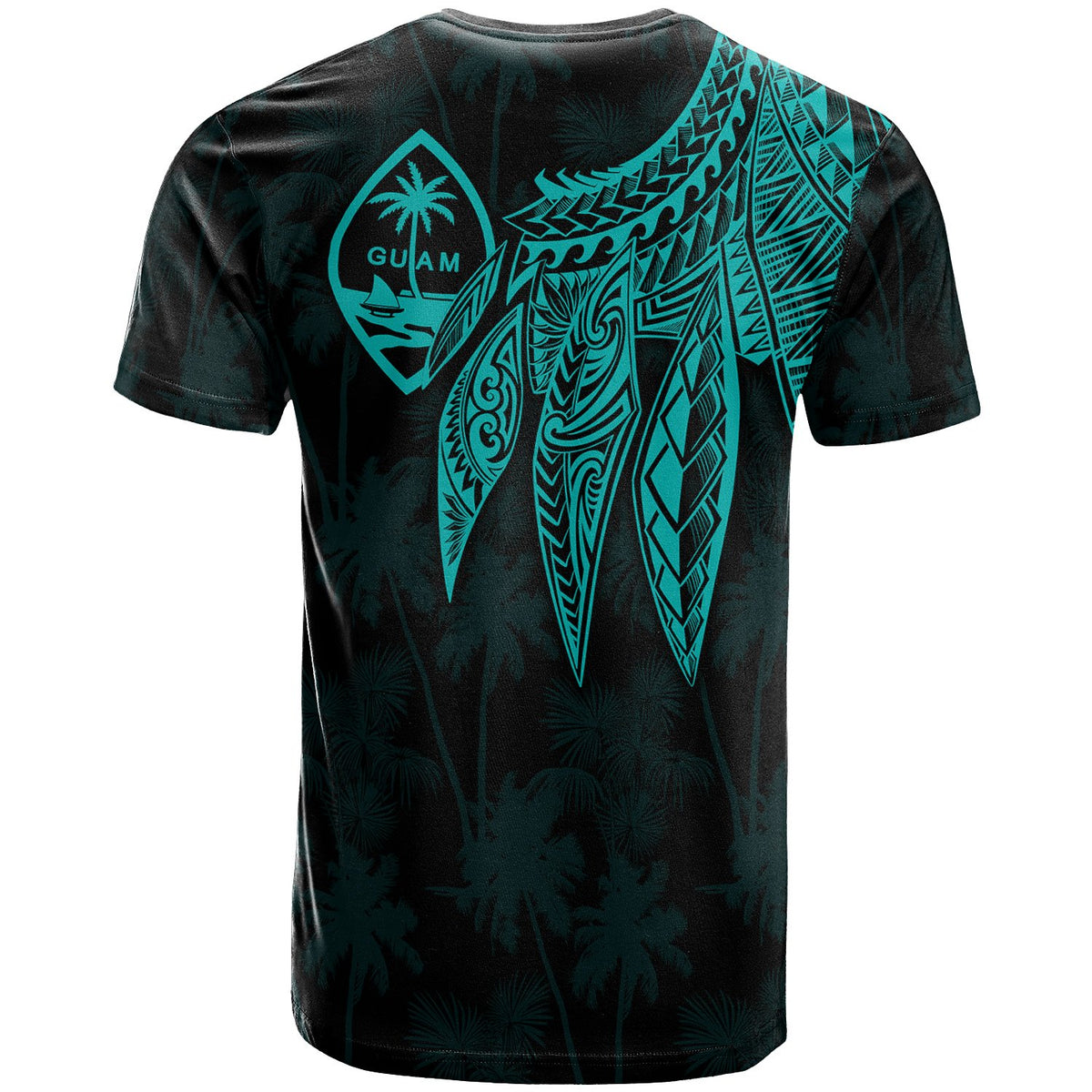 Guam Custom T Shirt Polynesian Wings (TurQuoiSe) - Polynesian Pride