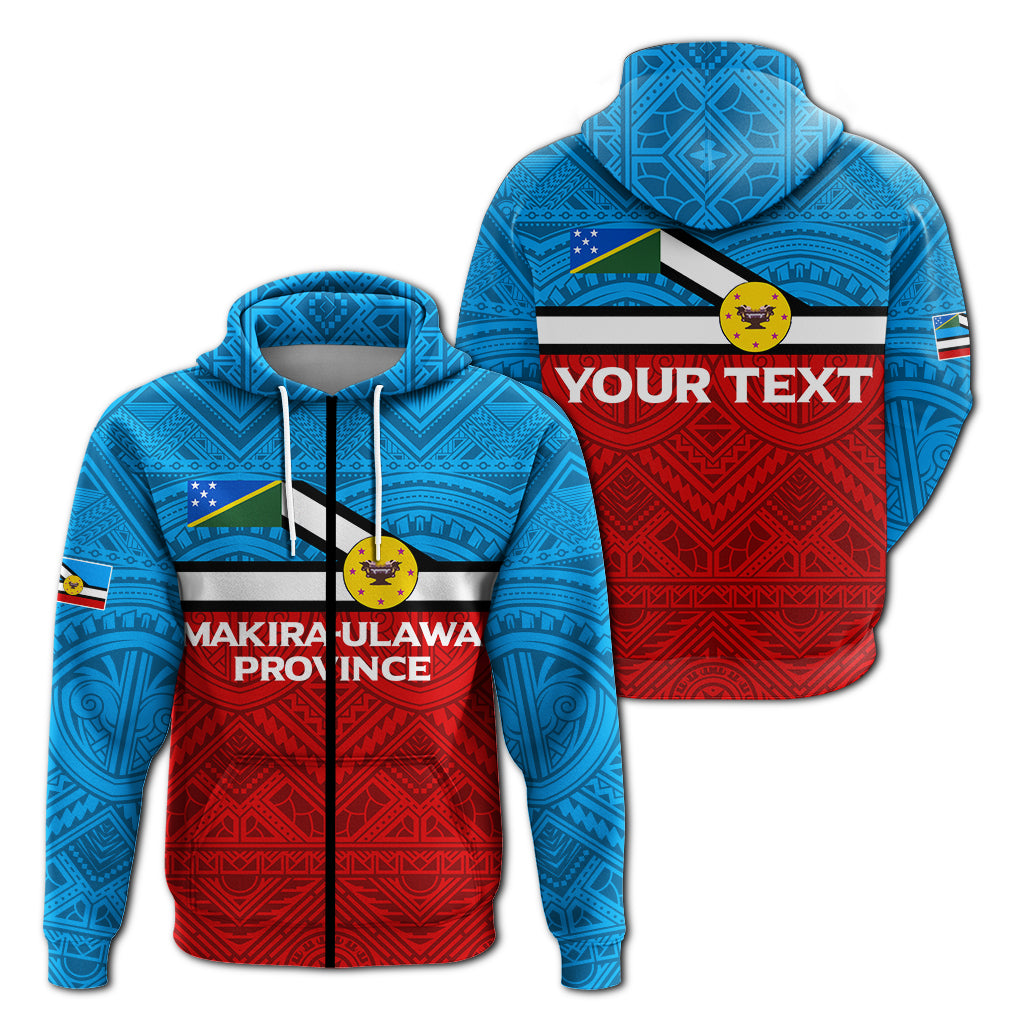 Custom Solomon Islands Makira Ulawa Province Zip Hoodie Tribal Pattern LT12 Unisex Red - Polynesian Pride