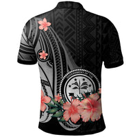 Federated States of Micronesia Polo Shirt Polynesian Hibiscus Pattern Style - Polynesian Pride
