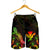 Hawaii Polynesian Men's Shorts - Turtle With Blooming Hibiscus Reggae - Polynesian Pride