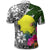 Palau Custom Polo Shirt White Turtle Plumeria Banana Leaf - Polynesian Pride