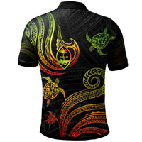 Guam Custom Polo Shirt Polynesian Turtle With Pattern Reggae - Polynesian Pride
