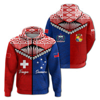 Tonga Combine Samoa Pride Zip Hoodie LT12 Unisex Red - Polynesian Pride