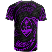 Guam Polynesian Custom T Shirt Purple Tribal Wave - Polynesian Pride