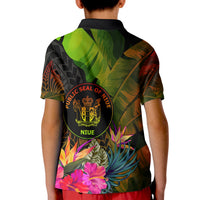 Niue Polynesian Polo Hibiscus and Banana Leaves - Polynesian Pride