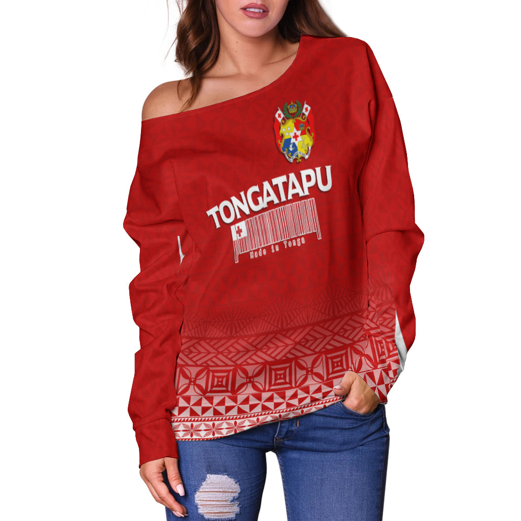 (Custom Personalised) Tonga Tongatapu Women Off Shoulder Sweater - Tongan Pattern - LT12 - Polynesian Pride