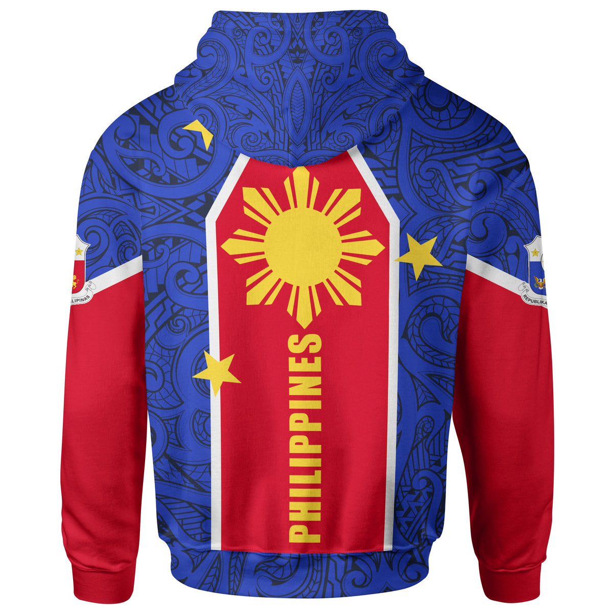 Philippines Hoodie Polynesian Pattern Flag - Polynesian Pride