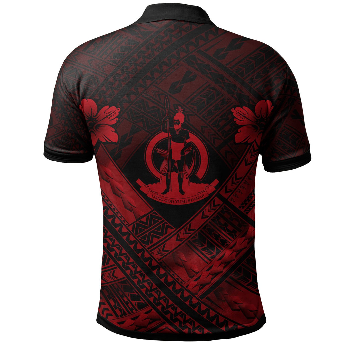 Vanuatu Custom Polynesian Polo Shirt Vanuatu Red Seal Camisole Hibiscus Style - Polynesian Pride