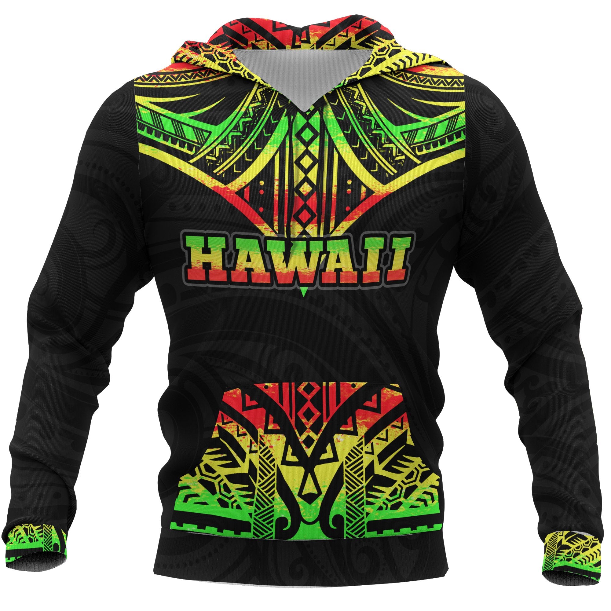 Polynesian Hawaii All Over Hoodie Reggae Turtle Unisex Reggae - Polynesian Pride