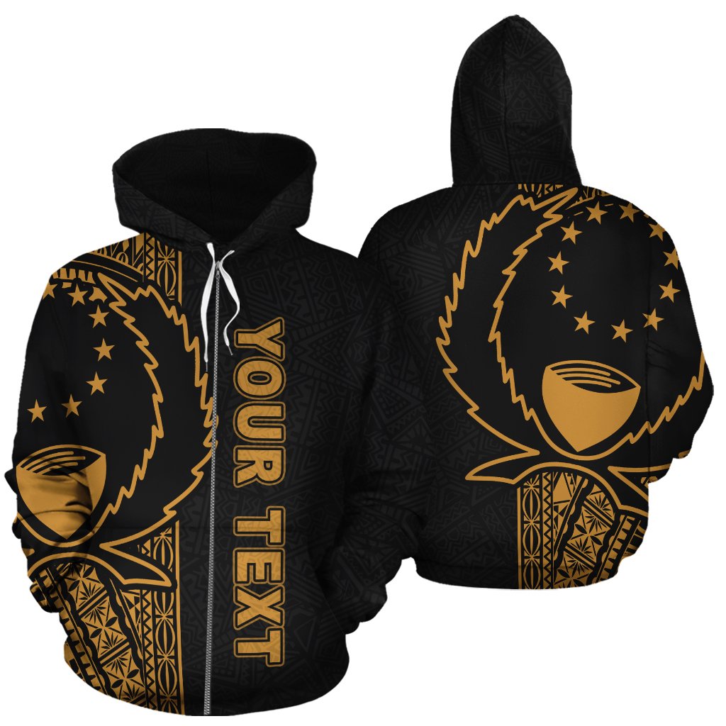 Pohnpei Polynesian Custom Zip up Hoodie Yellow Line Unisex Yellow - Polynesian Pride