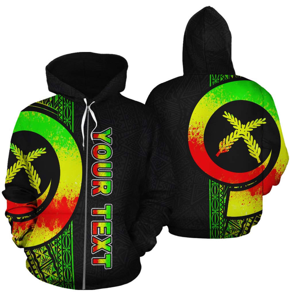 Vanuatu Polynesian Custom Zip up Hoodie Reggae Line Unisex Reggae - Polynesian Pride