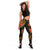 Fiji Polynesian Women Legging - Gold Plumeria Black - Polynesian Pride