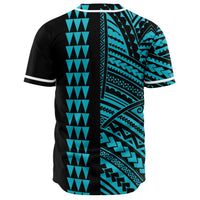 Hawaii Polynesian Kakau Baseball Jersey V.5 - Freestyle - Blue - Polynesian Pride