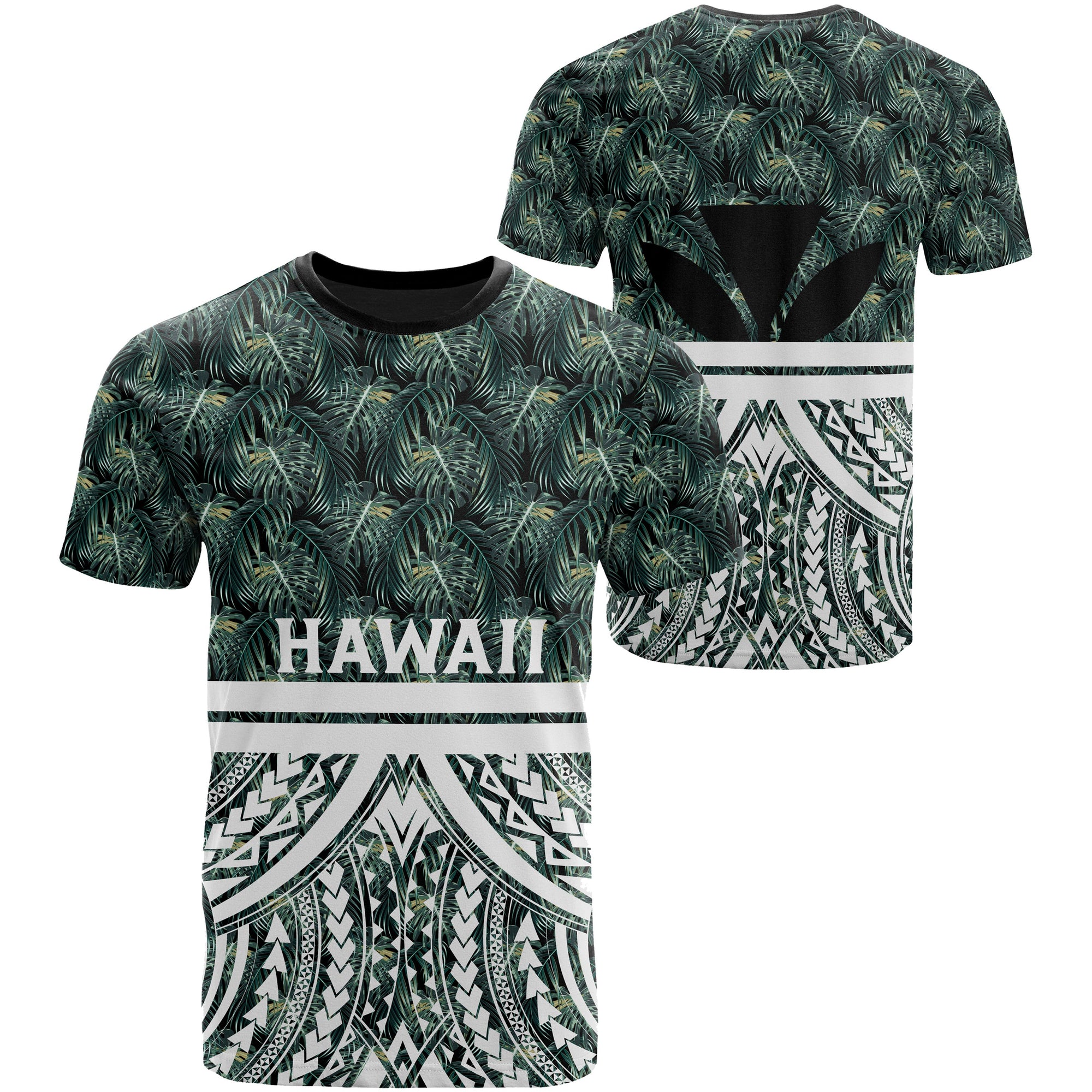 Hawaii Summer Palm Tree Polynesian Kanaka Womens T Shirt Unisex Green - Polynesian Pride