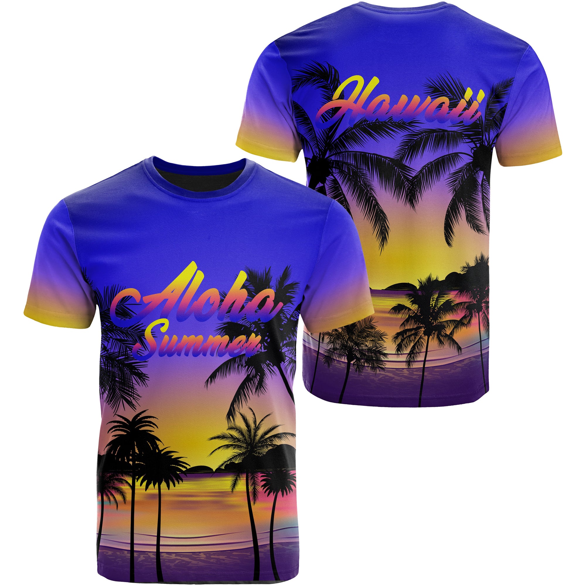 Hawaii Aloha Summer Mens T Shirt Unisex Blue - Polynesian Pride