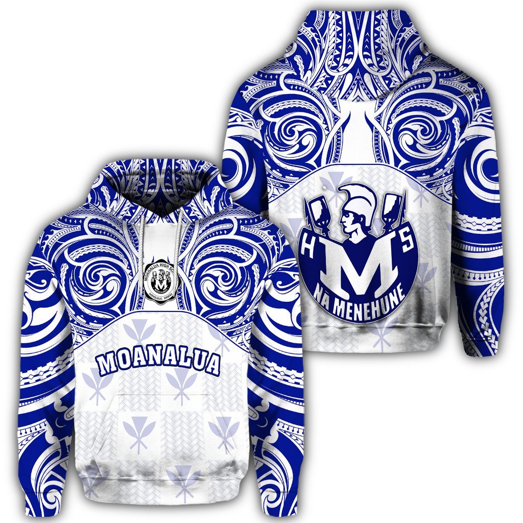 Hawaii Hoodie Kanaka Moanalua High School Hoodie Demodern Style Unisex White - Polynesian Pride