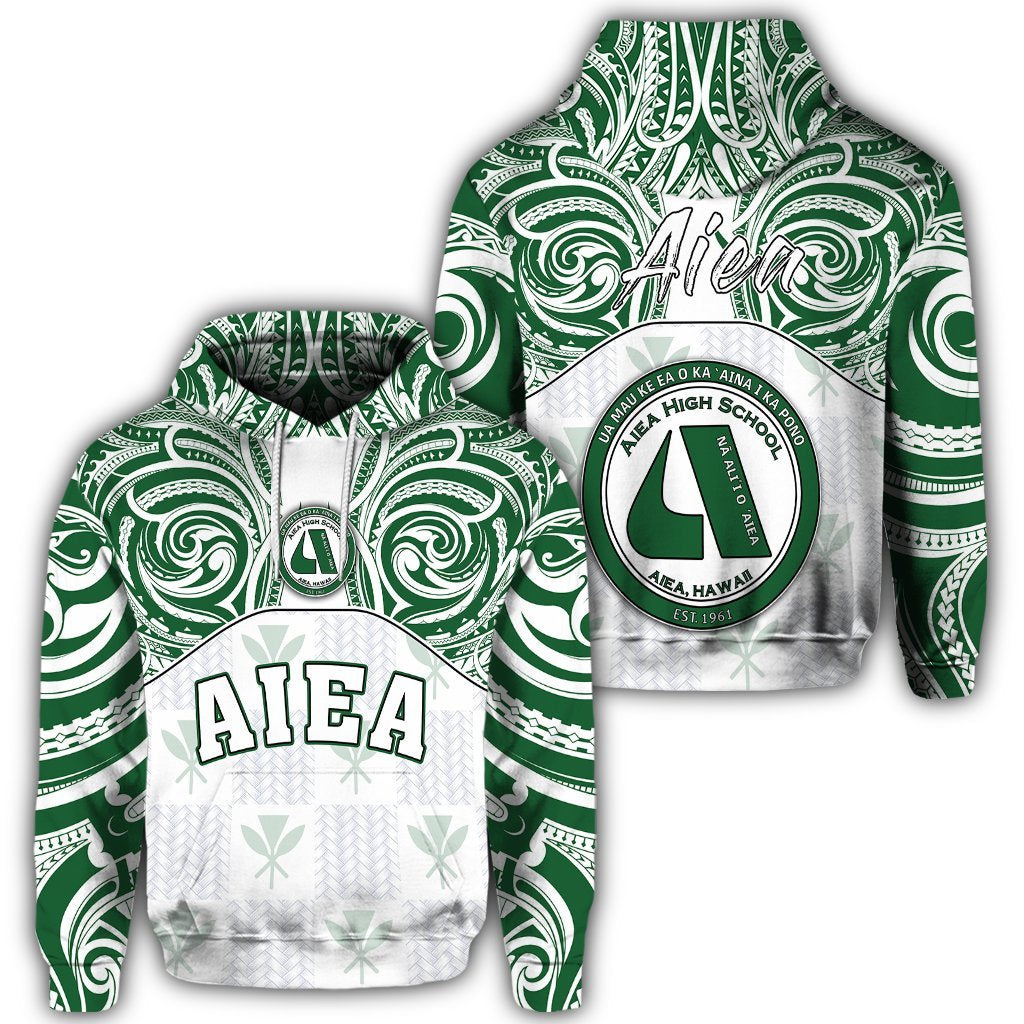 Hawaii Hoodie Kanaka Aiea High School Hoodie Demodern Style Unisex White - Polynesian Pride