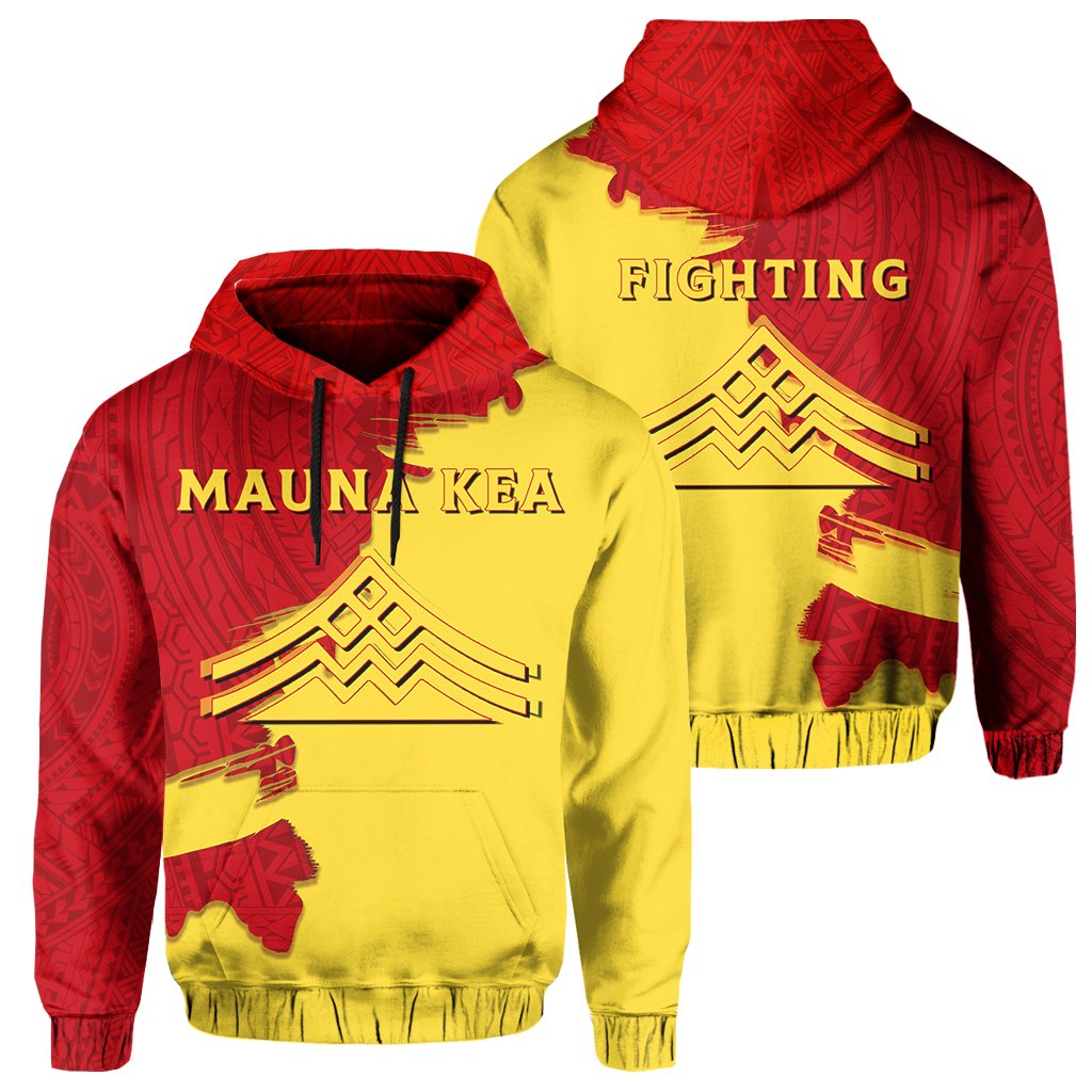 Polynesian Fighting Mauna Kea Hawaii Hoodie Special Scratch Style Unisex Art - Polynesian Pride