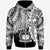 Samoa Polynesian Custom Zip up Hoodie Tribal Wave Tattoo White Unisex White - Polynesian Pride