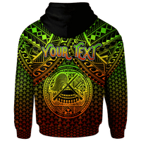 Polynesian American Samoa Custom Zip up Hoodie Reggae Vintage Polynesian Patterns - Polynesian Pride