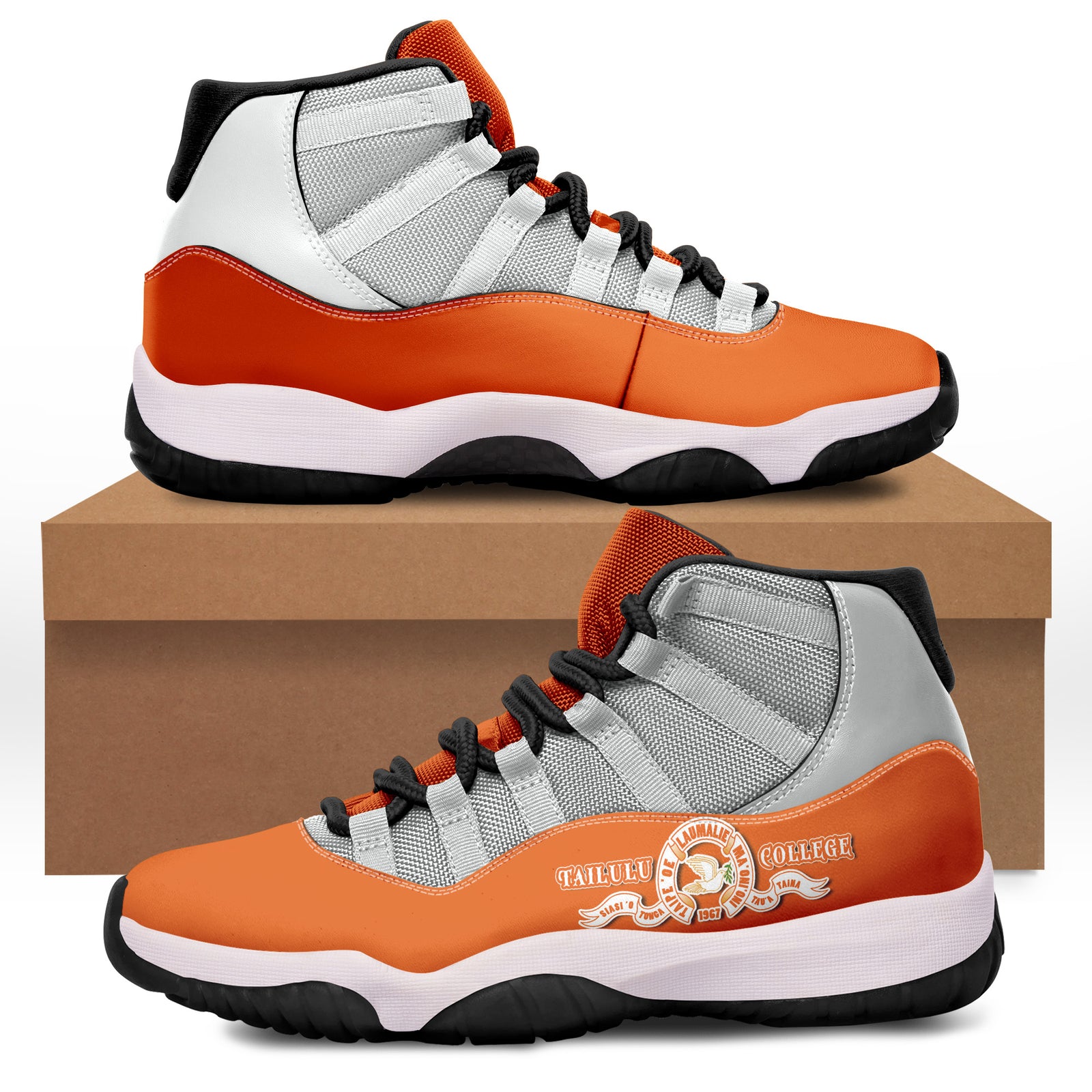 Taiulu College Tonga Sneaker J.11 Style No.3 LT6 Orange - Polynesian Pride